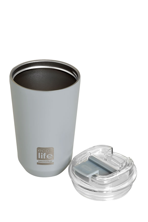 Κούπα θερμός ανοξείδωτη Coffee Thermos 360ml ecolife γκρι ανοιχτό 33-ΒΟ-4119