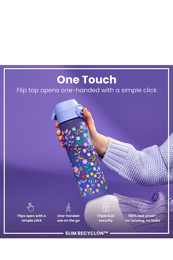 ion8 Παγούρι Slim 500ml Λουλούδια I8RF500PVFLOW