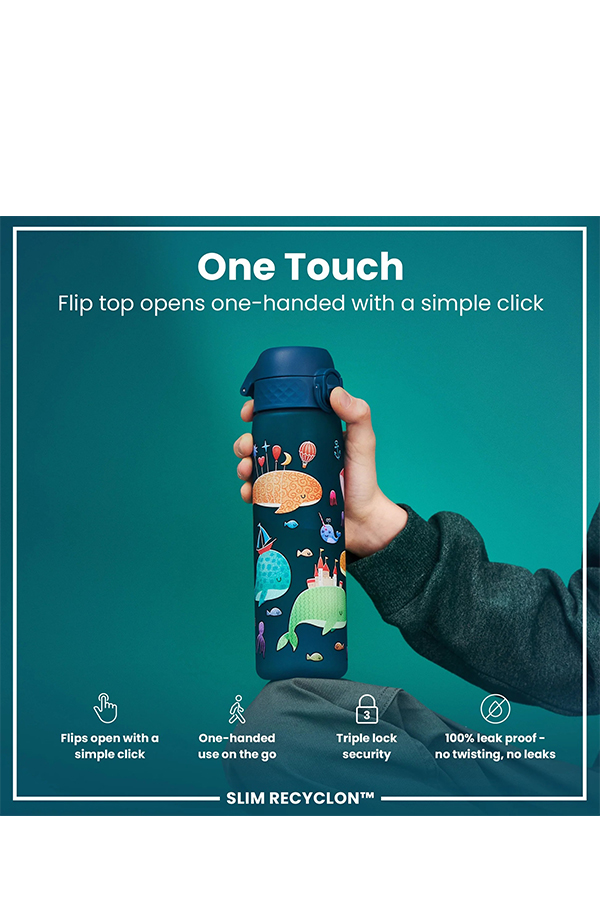 ion8 Παγούρι Slim 500ml Φάλαινες I8RF500PTWHALES