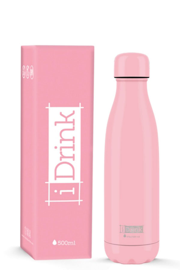 Θερμός Ανοξείδωτος iDrink 500ml ροζ ID0015