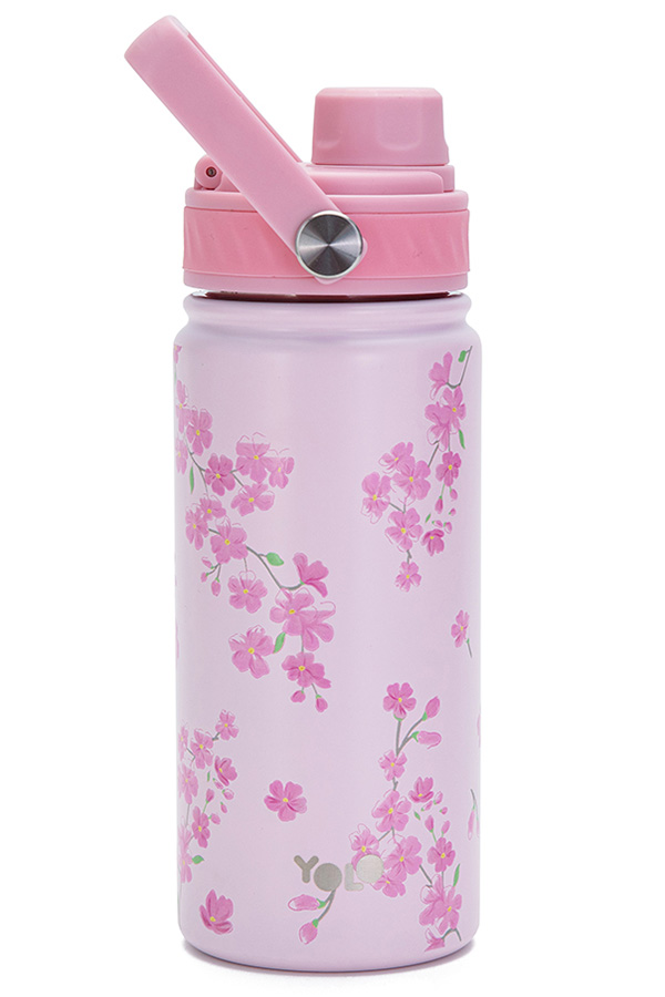 Παγούρι θερμός Ανοξείδωτος με λαβή 500ml Yolo Pink blossom 90530