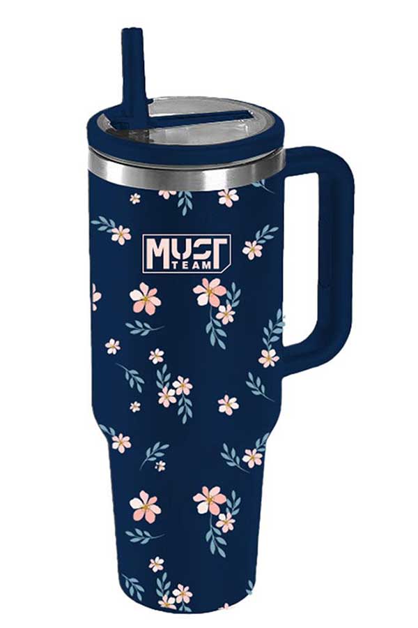 Κούπα θερμός ανοξείδωτη 900ml Must floral μπλε 000587165