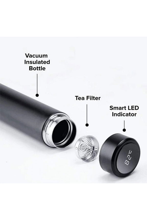 Θερμός Ανοξείδωτος iDrink Smart Bottle 450ml μαύρος ID0200