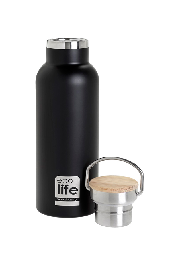 Θερμός ανοξείδωτος bambou 500ml ecolife Μαύρο 33-BO-3028