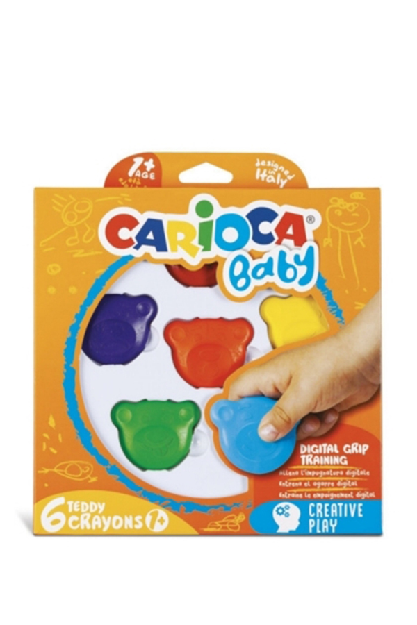 Κηρομπογιές ζωγραφικής CARIOCA teddy baby 6 χρωμάτων 42956