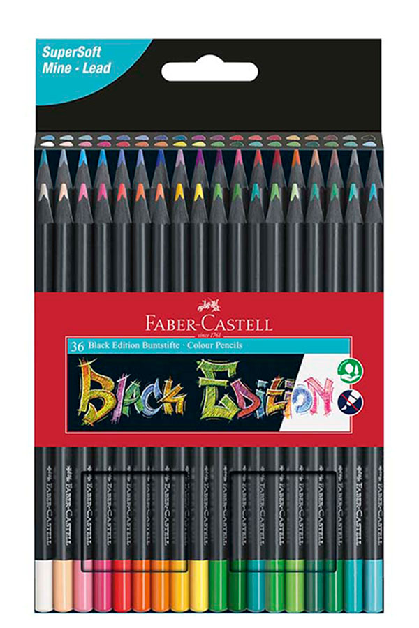 Ξυλομπογιές ζωγραφικής Black Edition 36 χρωμάτων FABER CASTELL 116436