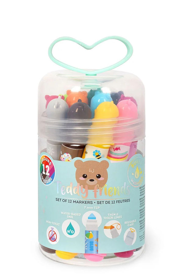Μαρκαδόροι ζωγραφικής 12 χρωμάτων Teddy Friends Legami TDM0001