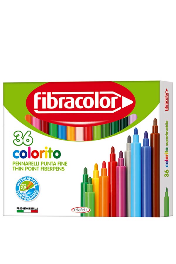 Μαρκαδόροι ζωγραφικής λεπτοί fibracolor colorito 36 χρωμάτων 10539SW036SC