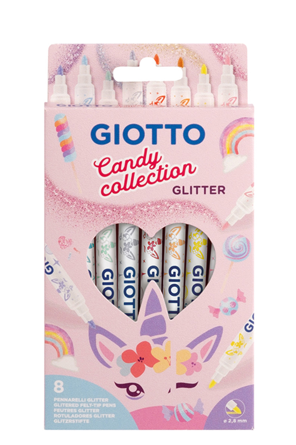 Μαρκαδόροι ζωγραφικής Glitter Candy Collection 8 χρωμάτων GIOTTO F428500 