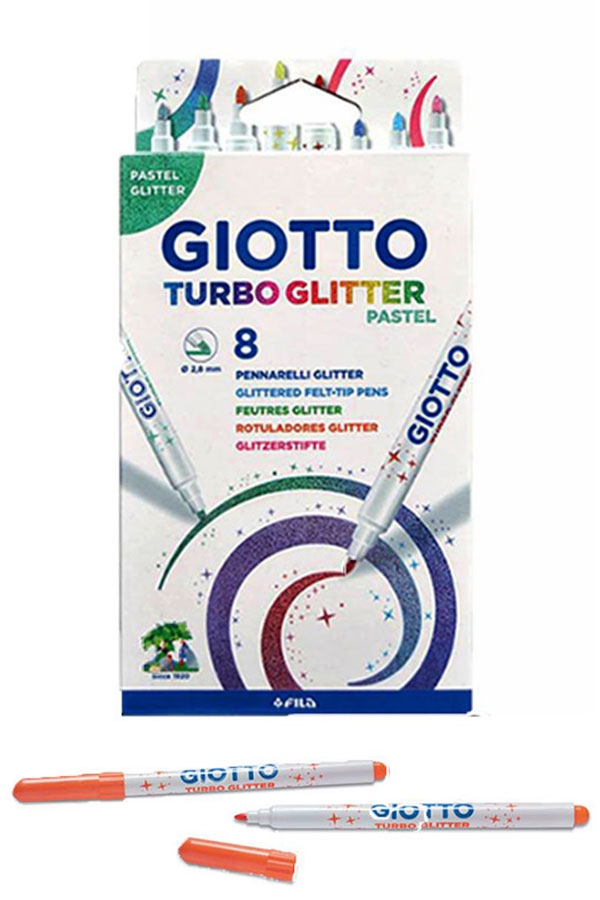 Μαρκαδόροι ζωγραφικής Turbo Glitter Pastel 8 χρωμάτων GIOTTO F426300 