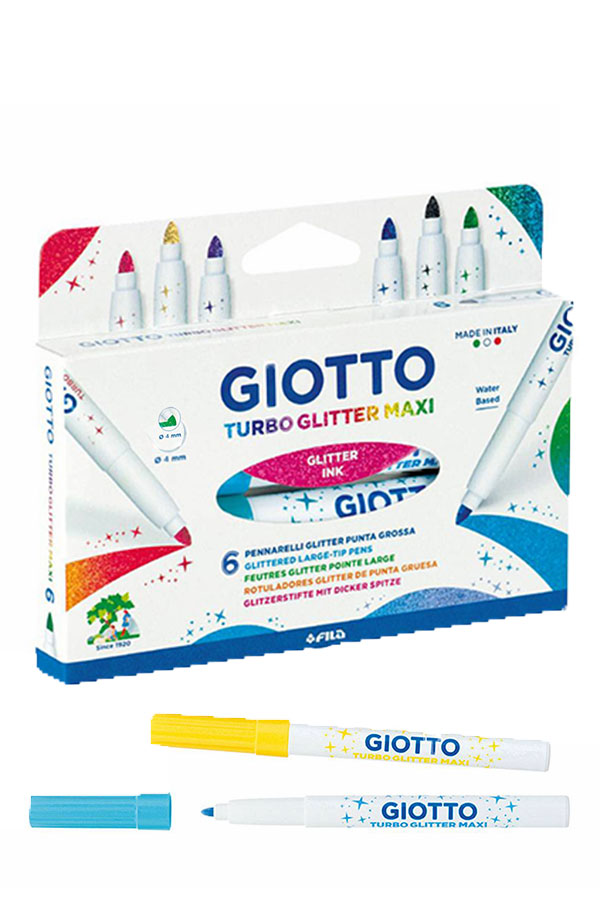 Μαρκαδόροι ζωγραφικής Turbo Glitter Maxi 6 χρωμάτων GIOTTO F426600 