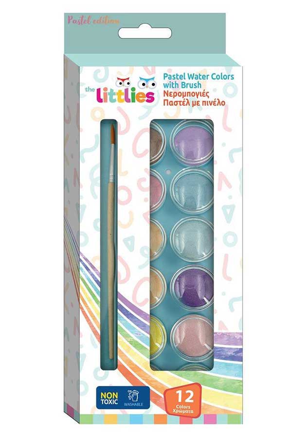 Νερομπογιές 12 χρωμάτων the littlies παστέλ 000647092