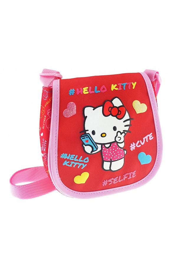 Τσαντάκι ώμου με καπάκι Hello Kitty Kids κόκκινο 68352