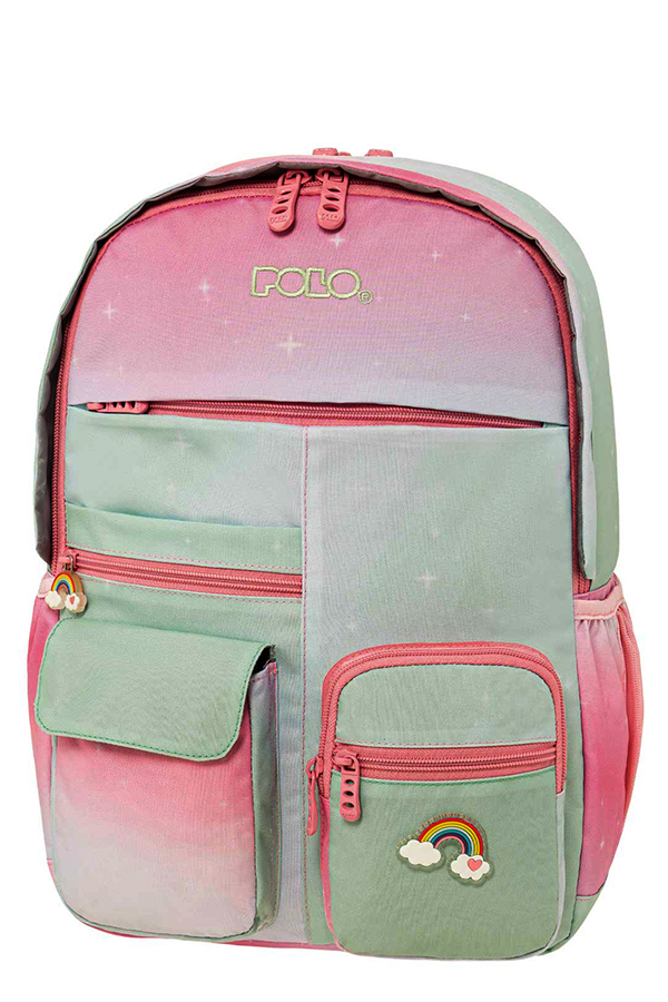  POLO Σχολική τσάντα σακίδιο BACKPACK YOUNGSTER ροζ πράσινο 9010688372