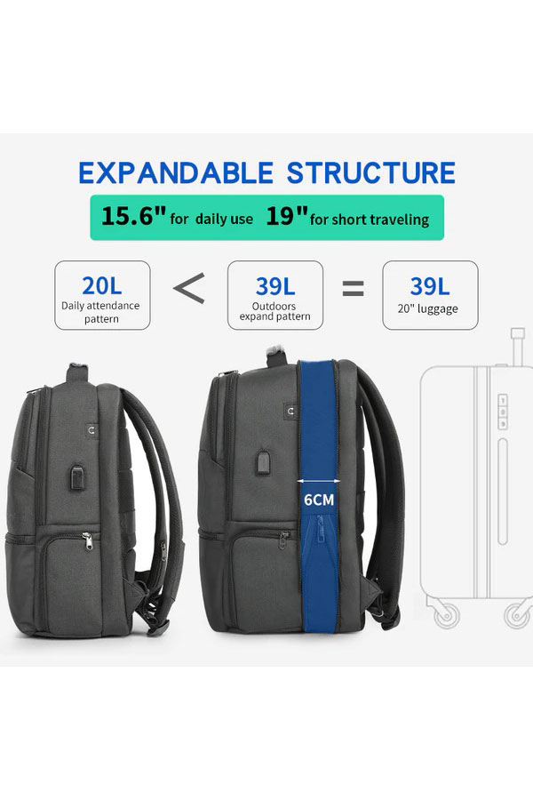 Σακίδιο laptop 19 inches TIGERNU backpack μαύρο T-B3905