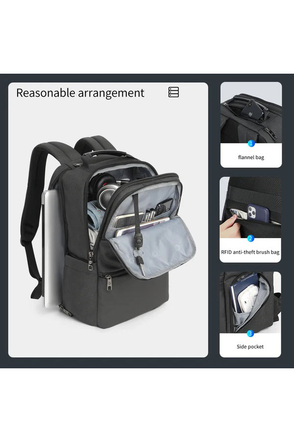 Σακίδιο laptop 19 inches TIGERNU backpack μαύρο T-B3905