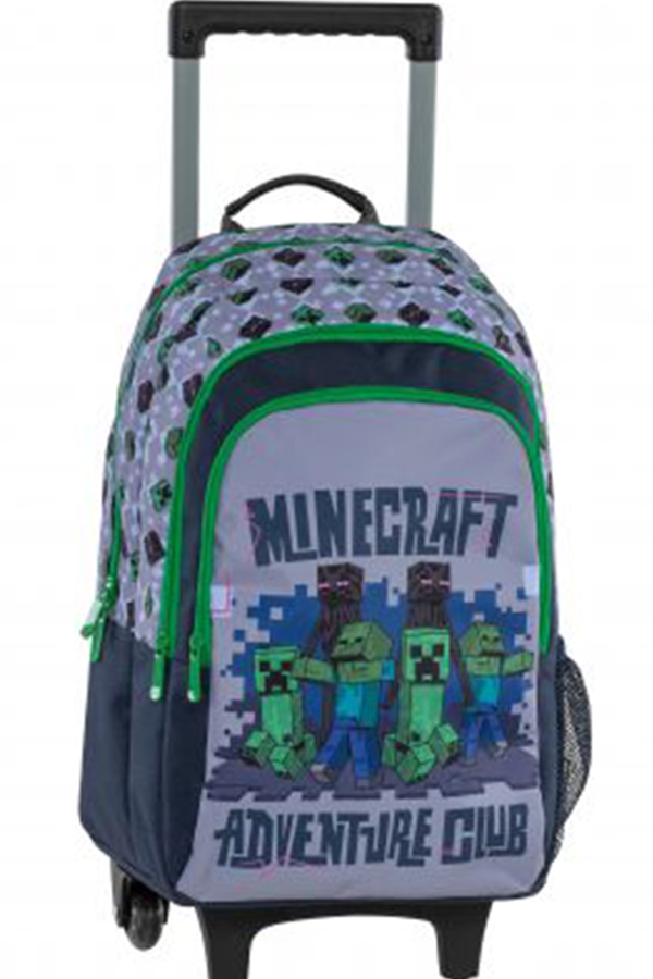  Σχολική τσάντα τρόλεϊ Minecraft Adventure Club Graffiti grey 238251