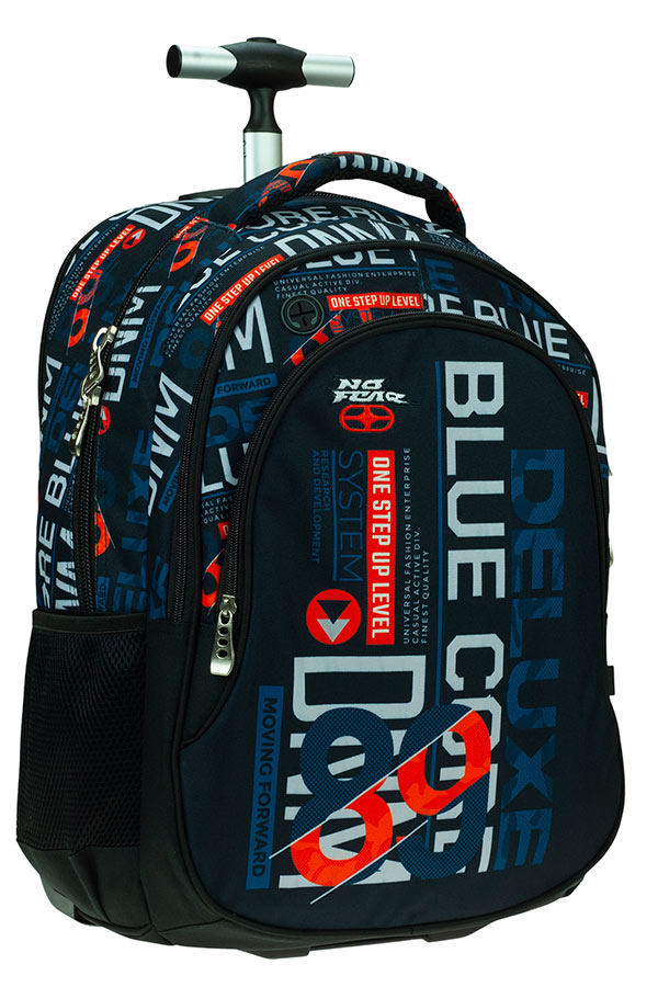 NO FEAR Σχολική τσάντα τρόλεϊ BLUE CORE 348-03074 