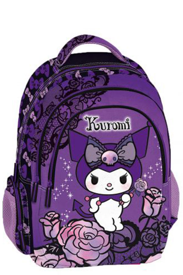 Σχολική τσάντα σακίδιο πολυθεσιακό Kuromi Graffiti purple laces 252213