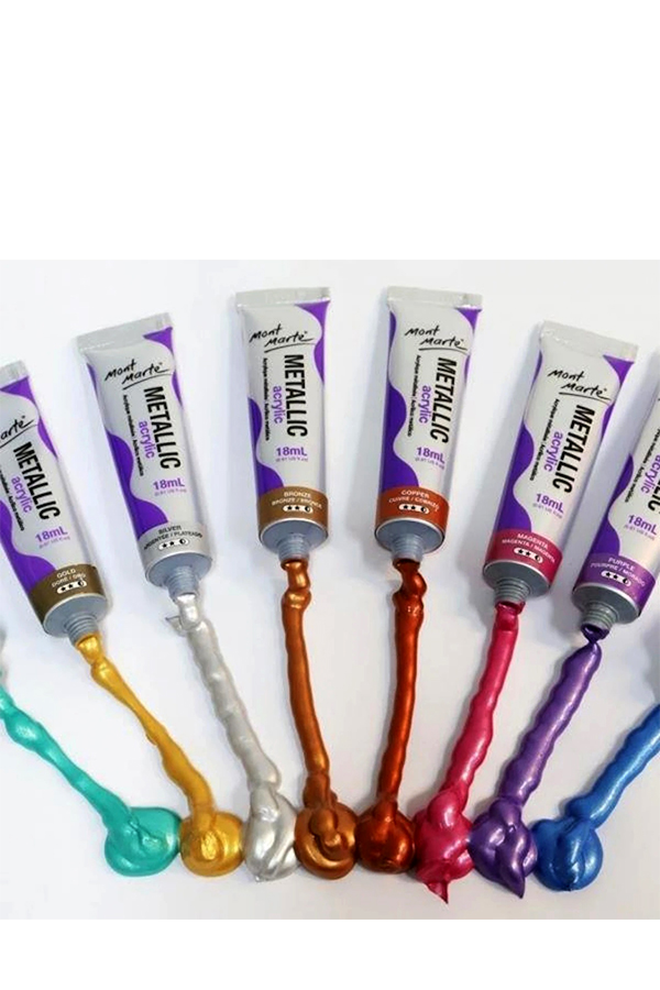 Ακρυλικά μεταλλικά χρώματα 18ml σετ 8 χρωμάτων Mont Marte PMMT8181