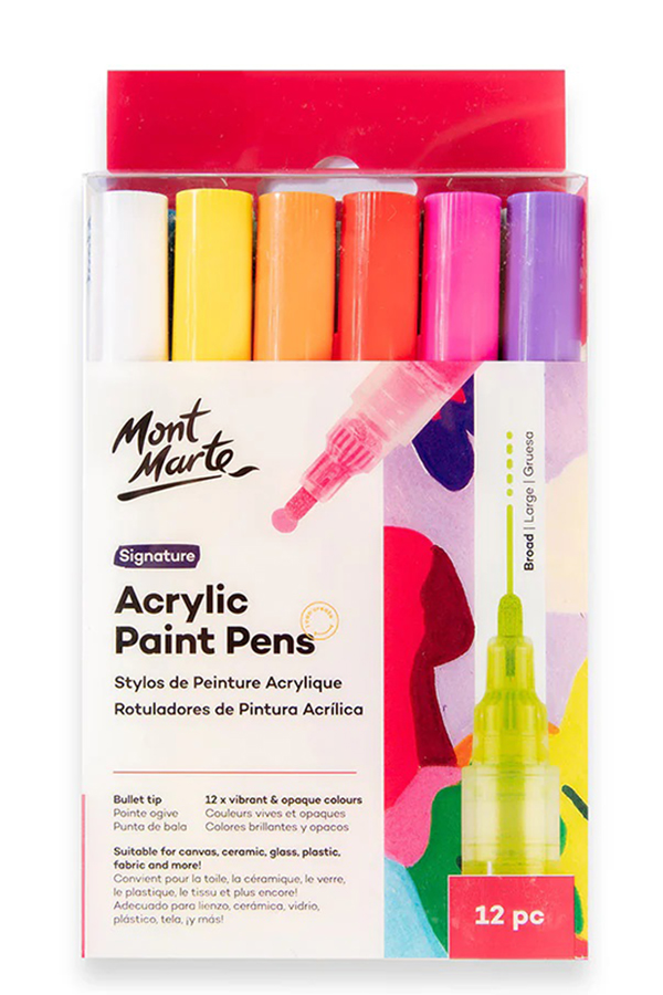 Ακρυλικοί μαρκαδόροι  σετ 12 χρωμάτων Mont Marte Signature MPN0130