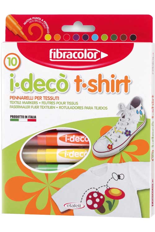 Μαρκαδόροι ζωγραφικής 4mm fibracolor i deco t-shirt 10 χρωμάτων 10640TS010SE