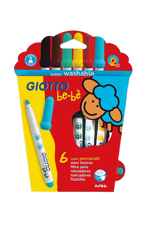 Μαρκαδόροι ζωγραφικής GIOTTO be-be super washable 6 χρωμάτων 466600