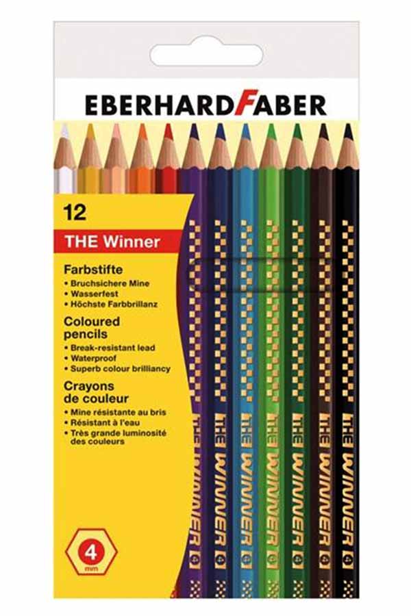 Ξυλομπογιές ζωγραφικής χονδρές 4mm EBERHARD FABER 12 χρωμάτων The Winner 518212
