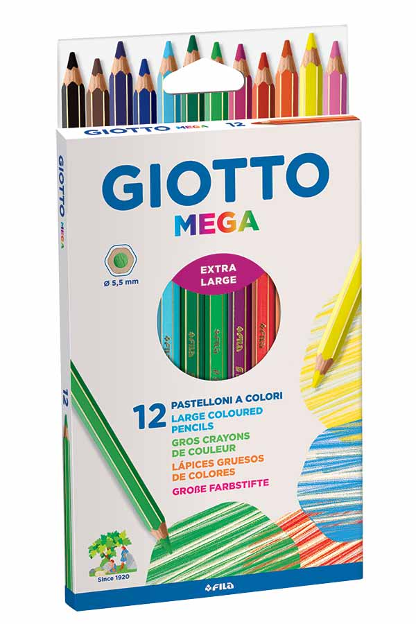 Ξυλομπογιές ζωγραφικής GIOTTO MEGA 12 χρωμάτων 225600