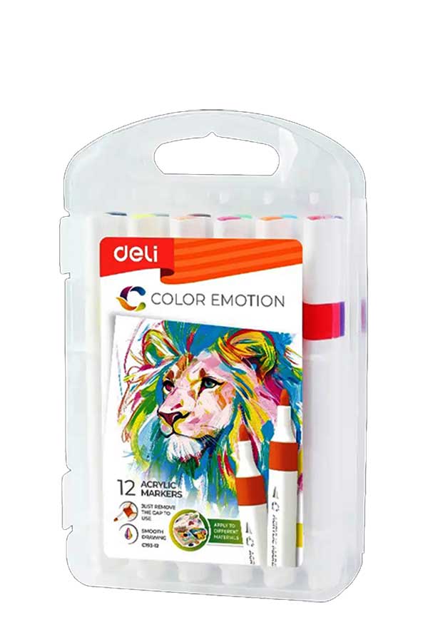 Ακρυλικοί μαρκαδόροι σετ 12 χρωμάτων Color Emotion Deli 231.741987
