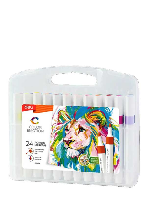 Ακρυλικοί μαρκαδόροι σετ 24 χρωμάτων Color Emotion Deli 231.741994
