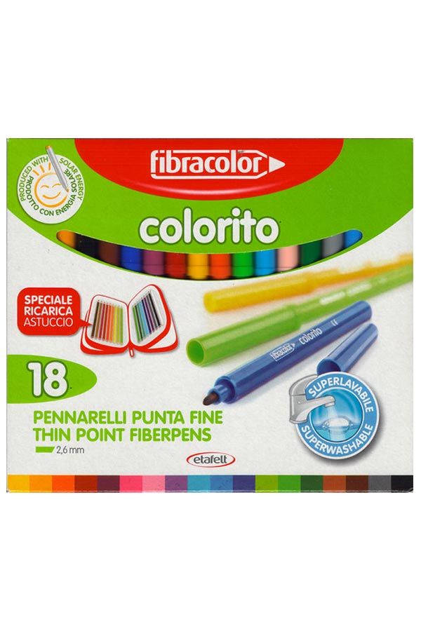 Μαρκαδόροι ζωγραφικής fibracolor colorito 18 χρωμάτων 10539SW018SE