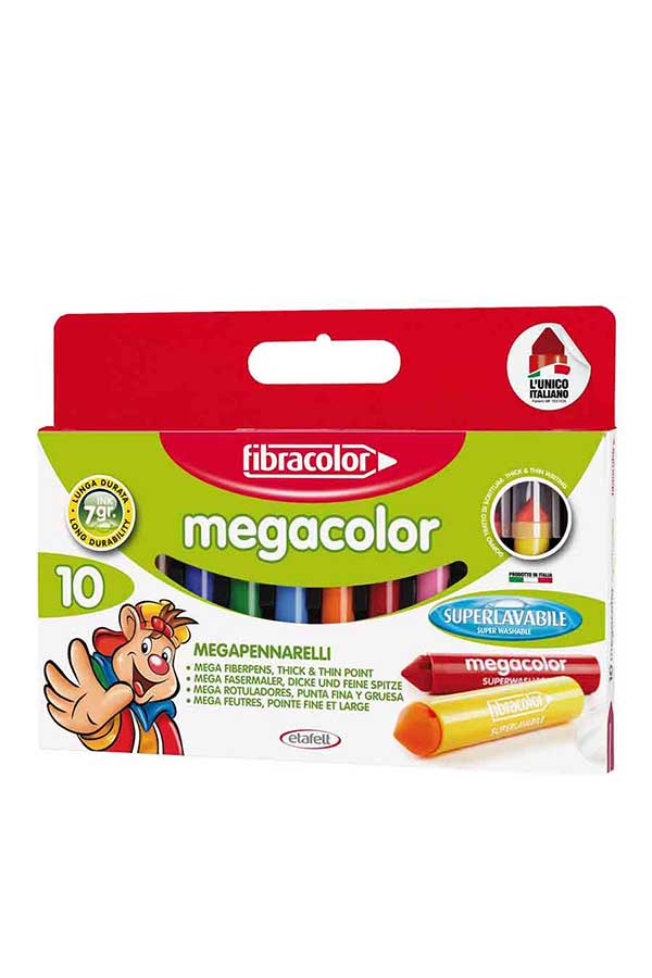 Μαρκαδόροι ζωγραφικής fibracolor megacolor 10 χρώματα 10950SW010SE
