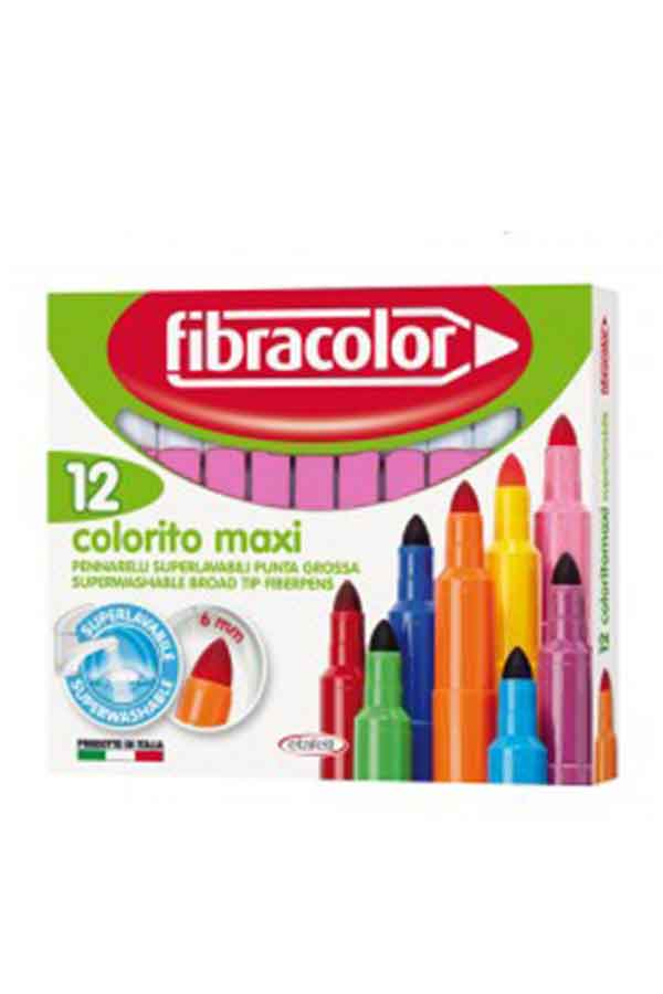 Μαρκαδόροι ζωγραφικής fibracolor colorito maxi 12 τμχ μονοχρωμία ροζ 10630SW012SM016