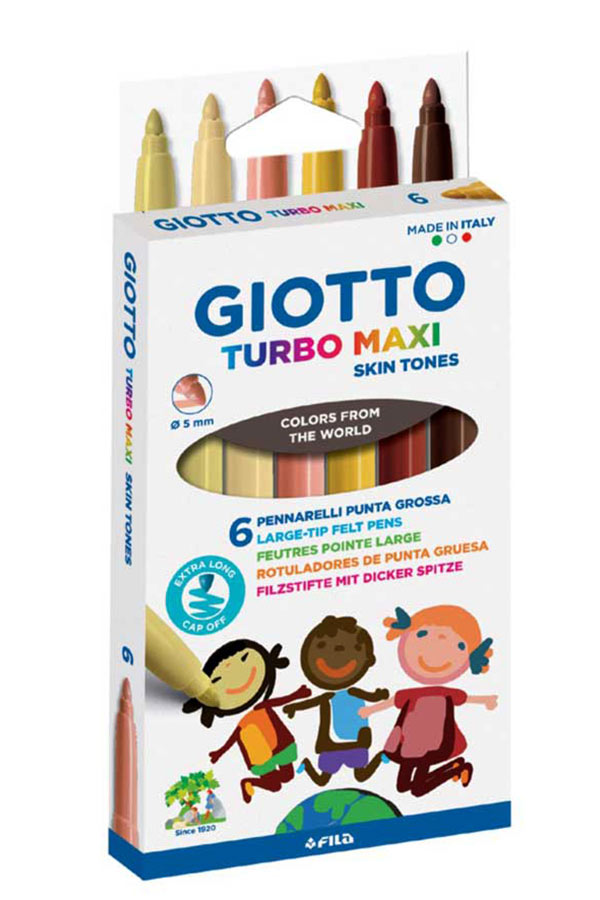 Μαρκαδόροι ζωγραφικής χονδροί GIOTTO TURBO MAXI SKIN TONES 6 χρωμάτων 527000 