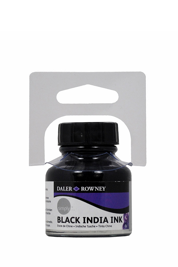 Σινική μελάνη μαύρο Daler Rowney φιάλη black India 164029028