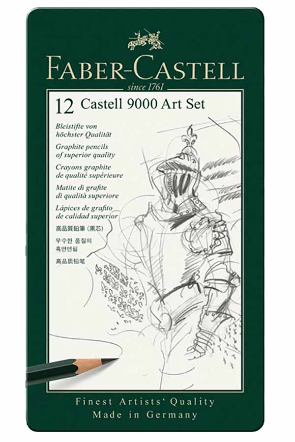 Μολύβια ζωγραφικής και σχεδίου 12τμχ FABER CASTELL 9000 Art Set 119065