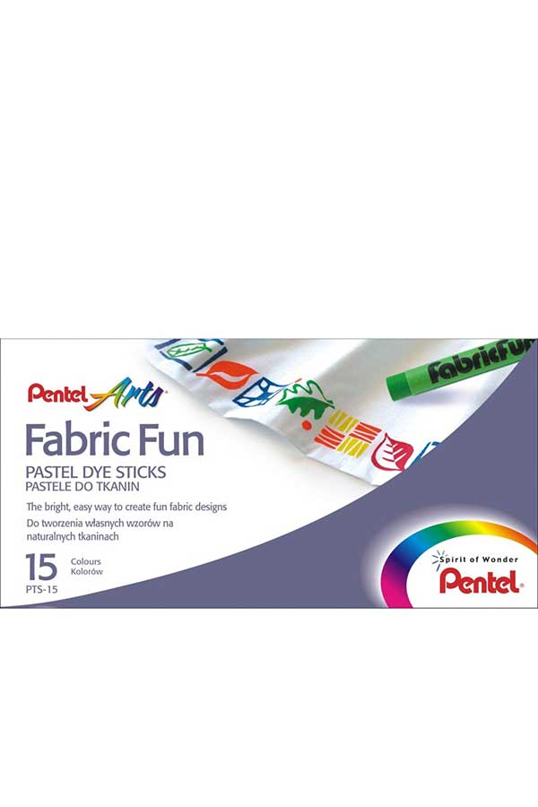 Ξηρό παστέλ για ύφασμα 15 χρωμάτων Pentel PTS-15