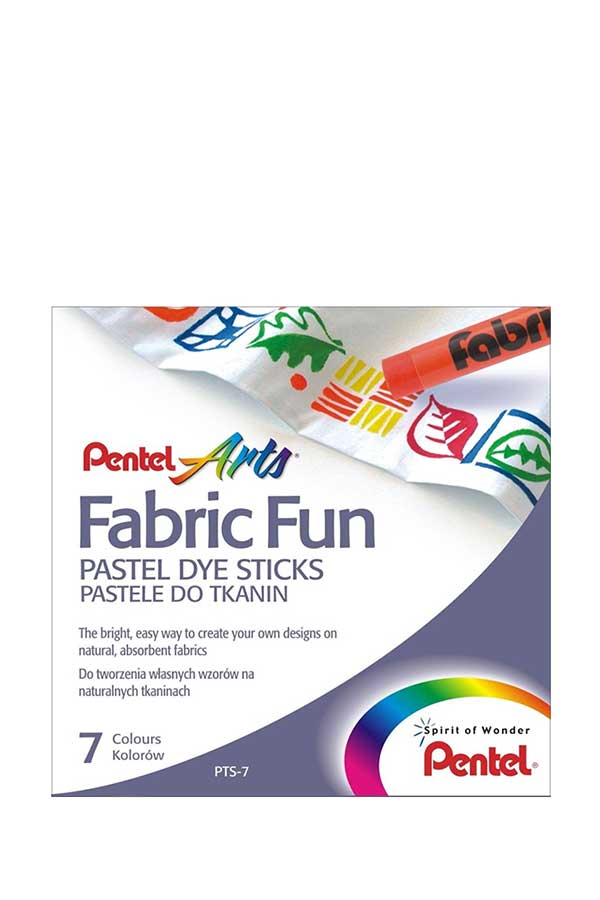 Ξηρό παστέλ για ύφασμα 7 χρωμάτων Pentel PTS-7