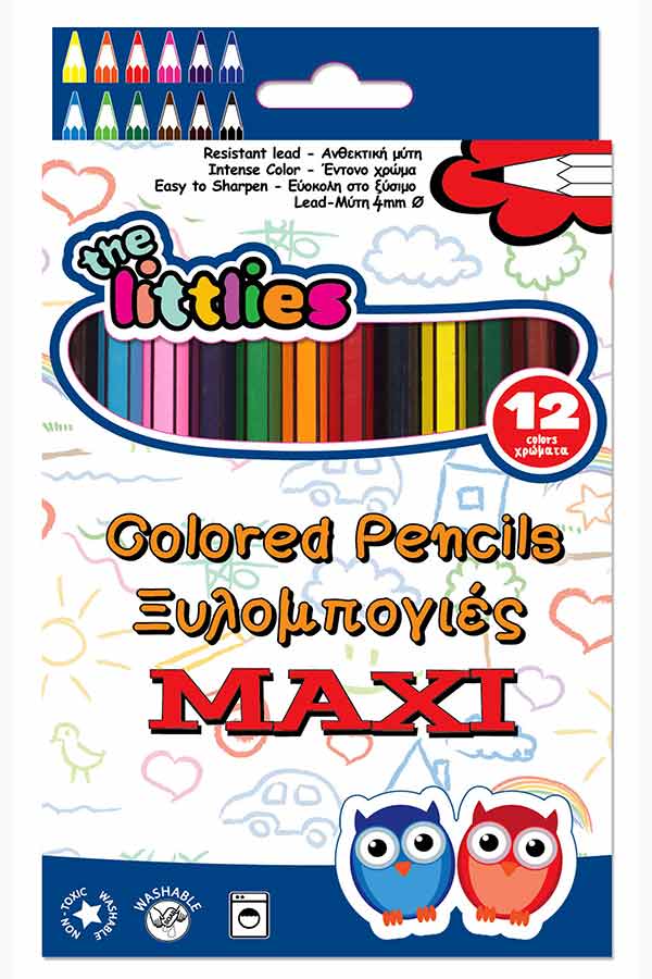 Ξυλομπογιές ζωγραφικής χονδρές MAXI the littlies 12 χρωμάτων 646231