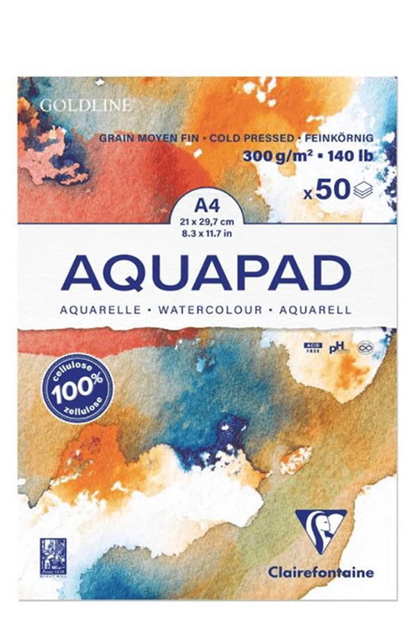 Μπλοκ ακουαρέλας Α4 Aquapad 300gr 50 φύλλων Clairefontaine 975721C