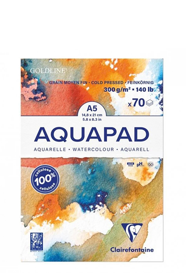 Μπλοκ ακουαρέλας Α5 Aquapad 300gr 50 φύλλων Clairefontaine 975720C