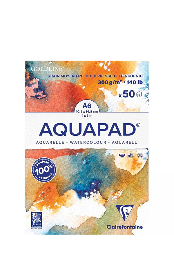 Μπλοκ ακουαρέλας Α6 Aquapad 300gr 50 φύλλων Clairefontaine