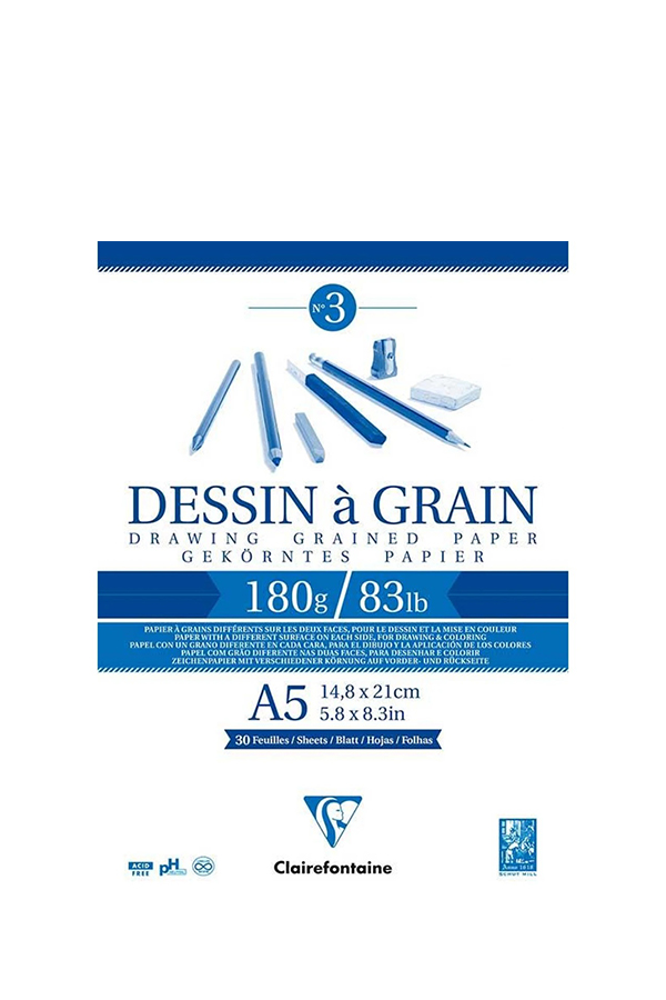 Μπλοκ σκίτσου Dessin A5 180gr  14,8x21cm Clairefontaine 30 φύλλων 96626C